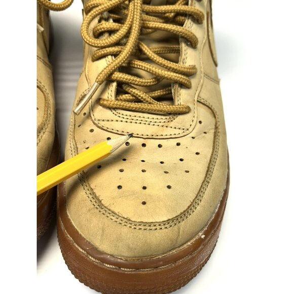 Nike Air Force One High Tops Wheat Sneakers 922066-203 Youth Size 7 - Picture 8 of 16